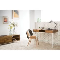 MILIBOO Bureau Design Manguier Massif Et Métal Blanc BOHO - Bois Clair / Blanc 11 MILIBOO Bureau Design Manguier Massif Et Métal Blanc BOHO - Bois Clair / Blanc -France Bureau Soldes 2022 14368547 5