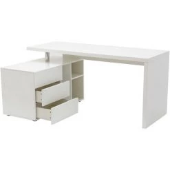 MILIBOO Bureau Design Rangements à Gauche MAXI - Blanc Laqué - Blanc Laqué -France Bureau Soldes 2022 14518166 3