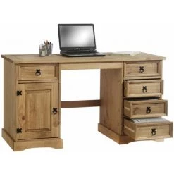 IDIMEX Bureau Multi Rangements TEQUILA Style Mexicain En Pin Massif à La Finition Cirée - Brun -France Bureau Soldes 2022 15070628 3