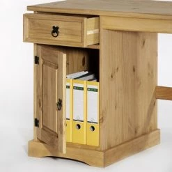 IDIMEX Bureau Multi Rangements TEQUILA Style Mexicain En Pin Massif à La Finition Cirée - Brun -France Bureau Soldes 2022 15070628 4