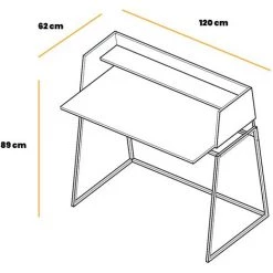 Mc Haus - Bureau Office Desk Office Kala 120x62x89cm Blanc -France Bureau Soldes 2022 15085869 5