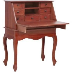 Bureau Secrétaire Bois D'Acajou Massif 78x42x103 Cm Marron VidaXL