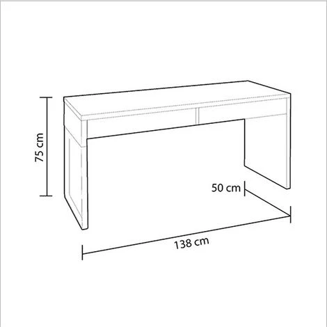 Bureau Reversible Avec Tiroir Coloris Blanc Artic - 75 X 138 X 50 Cm -PEGANE- 4 Bureau Reversible Avec Tiroir Coloris Blanc Artic - 75 X 138 X 50 Cm -PEGANE- – Image 2
