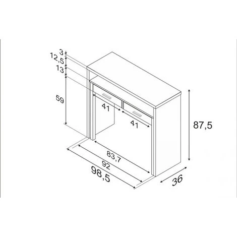 Bureau Console Extensible Coloris Blanc Artik - 87 X 98 X 36 Cm -PEGANE- 5 Bureau Console Extensible Coloris Blanc Artik - 87 X 98 X 36 Cm -PEGANE- – Image 3