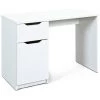 Bureau En Panneaux De Particules Mélaminé, Blanc - Dim : L 115 X H 76 X P 55 Cm - PEGANE -
