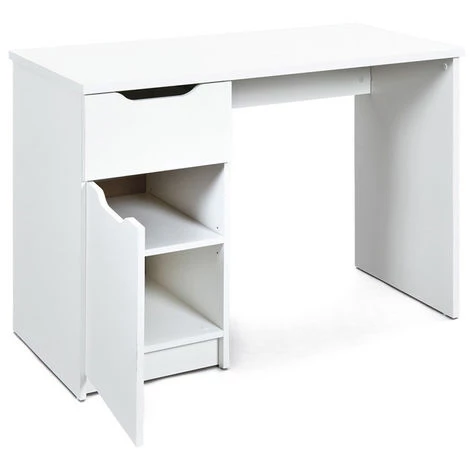 Bureau En Panneaux De Particules Mélaminé, Blanc - Dim : L 115 X H 76 X P 55 Cm - PEGANE - 4 Bureau En Panneaux De Particules Mélaminé, Blanc - Dim : L 115 X H 76 X P 55 Cm - PEGANE - – Image 2