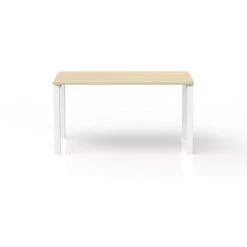 CERTEO EOL | Bureau Rectangulaire L.140 X P. 80 Cm | Plateau Chêne Clair | Piétement Blanc - Chêne -France Bureau Soldes 2022 15694672 4