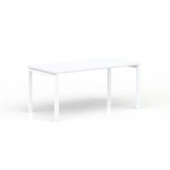 CERTEO EOL | Bureau Rectangulaire L.160 X P. 80 Cm | Plateau Blanc | Piétement Blanc - Blanc Perlé