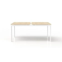 CERTEO EOL | Bureau Bench à Plan Partagé L.160 X P 165 | Table De Base | Plateau Chêne Clair | Piétement Blanc - Chêne -France Bureau Soldes 2022 15694680 3