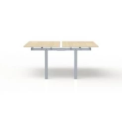 CERTEO EOL | Bureau à Plan Partagé L.160 X P 165 | Table Additionnelle | Plateau Chêne Clair | Piétement Gris Aluminium - Chêne -France Bureau Soldes 2022 15694683 3