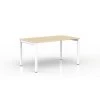 CERTEO EOL | Bureau L.140 Cm | Plateau Chêne Clair | Piétement Blanc - Chêne