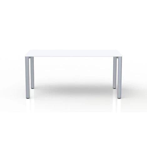 CERTEO EOL | Bureau L.160 Cm | Plateau Blanc | Piétement Gris Aluminium - Blanc Perlé 5 CERTEO EOL | Bureau L.160 Cm | Plateau Blanc | Piétement Gris Aluminium - Blanc Perlé – Image 3