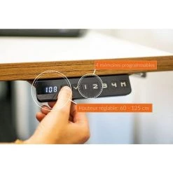 Bureau Ergonomique Assis-debout | LxP 120 X 80 Cm | Blanc Avec Contours Marron | Newpo - Blanc-marron 10 Bureau Ergonomique Assis-debout | LxP 120 X 80 Cm | Blanc Avec Contours Marron | Newpo - Blanc-marron -France Bureau Soldes 2022 15694877 4