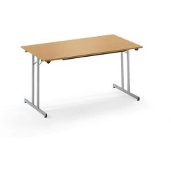 CERTEO Table Pliante STANDARD - Piétement Carré Avec Vérins De Mise à Niveau - 1200 X 600 Mm, Piétement Noir, Plateau Façon - Coloris Piétement: Noir -France Bureau Soldes 2022 15695995 4