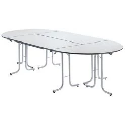 CERTEO Table Pliante à Chants Arrondis - Piétement En Tube Rond, Plateau Rectangulaire - 1200 X 700 Mm, Piétement Noir, Plateau - Coloris Piétement: Noir -France Bureau Soldes 2022 15696008 3