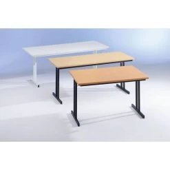 CERTEO Table Pliante à Plateau Extra-large - Hauteur 720 Mm - 1200 X 800 Mm, Piétement Noir, Plateau Façon Hêtre - Coloris Piétement: Noir -France Bureau Soldes 2022 15696029 2