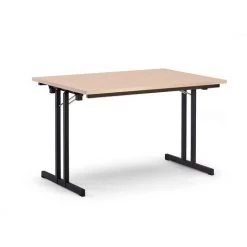 CERTEO Table Pliante à Plateau Extra-large - Hauteur 720 Mm - 1200 X 800 Mm, Piétement Noir, Plateau Façon Hêtre - Coloris Piétement: Noir -France Bureau Soldes 2022 15696029 4