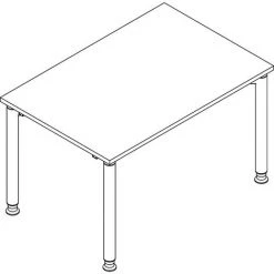 CERTEO THEA Bureau à 4 Pieds - Hauteur 680 – 820 Mm - Largeur 800 Mm, Blanc Cassé - Coloris Plateau: Blanc Cassé -France Bureau Soldes 2022 15700479 5