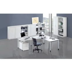 FM BÜROMÖBEL THEA Bureau à 4 Pieds - Hauteur 680 – 820 Mm - Largeur 1200 Mm, Façon érable - Coloris Plateau: Façon érable -France Bureau Soldes 2022 15700543 2