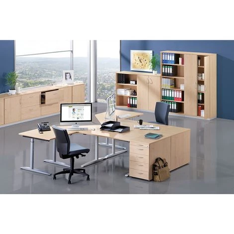 CERTEO THEA Bureau à Piétement En L - Hauteur 680 – 820 Mm - Largeur 800 Mm, Façon érable - Coloris Plateau: Façon érable 5 CERTEO THEA Bureau à Piétement En L - Hauteur 680 – 820 Mm - Largeur 800 Mm, Façon érable - Coloris Plateau: Façon érable – Image 3