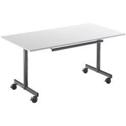 SODEMATUB Table Mobile à Plateau Rabattable - H X L X P 720 X 1400 X 800 Mm - Gris - Coloris Plateau: Gris