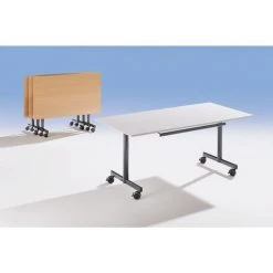 CERTEO Table Mobile à Plateau Rabattable - H X L X P 720 X 1600 X 800 Mm - Gris - Coloris Plateau: Gris -France Bureau Soldes 2022 15705379 2