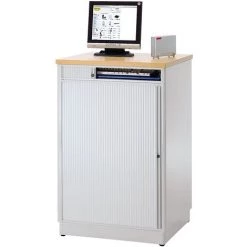 CERTEO RAU Poste Informatique - H X L X P 1110 X 720 X 660 Mm, Sans Compartiment écran - Anthracite Métallisé / Bleu Gentiane - Coloris Corps: Anthracite Métallisé