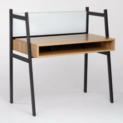 Bureau En Acier Et Mélamine Rhank SKLUM Mélamine - Acier - Noir