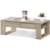 COSTWAY Table Basse Avec 2 Grands Tiroirs Et 2 Tablettes Latérales Design Moderne De Style Industriel En Couleur Chêne Convient Au Salon Ou Au Bureau -France Bureau Soldes 2022 16186643 1