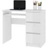 HUCOCO MIR - Bureau Informatique Multimédia Moderne 90x77x50 - 3 Tiroirs + Support Clavier - Table Ordinateur Multi-rangements - Blanc -France Bureau Soldes 2022 16209433 1
