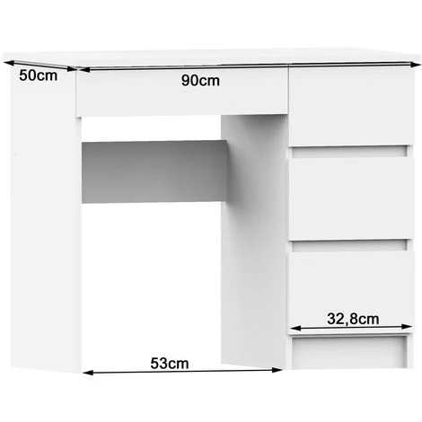 HUCOCO DARYA - Bureau Contemporain 90x77x50 Cm - 4 Tiroirs Larges - Table Ordinateur Multi-rangements - Design Moderne & Fonctionnel - Blanc 3 HUCOCO DARYA - Bureau Contemporain 90x77x50 Cm - 4 Tiroirs Larges - Table Ordinateur Multi-rangements - Design Moderne & Fonctionnel - Blanc