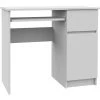 HUCOCO MOGO - Bureau Informatique Contemporain 90x77x50 Cm - Taille Compacte + Support Clavier + Tiroir - Table Ordinateur Moderne - Blanc -France Bureau Soldes 2022 16209497 1