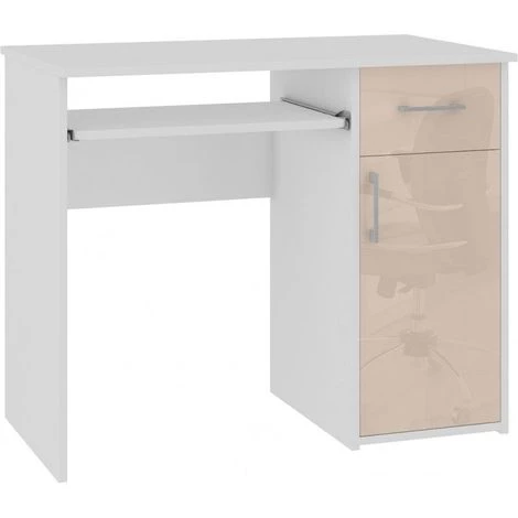 HUCOCO TORPE - Bureau Informatique Contemporain 90x74x50 Cm - Taille Compacte + Support Clavier + Tiroir - Table Ordinateur - Beige 3 HUCOCO TORPE - Bureau Informatique Contemporain 90x74x50 Cm - Taille Compacte + Support Clavier + Tiroir - Table Ordinateur - Beige