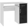 HUCOCO TORPE - Bureau Informatique Contemporain 90x74x50 Cm - Taille Compacte + Support Clavier + Tiroir - Table Ordinateur - Noir