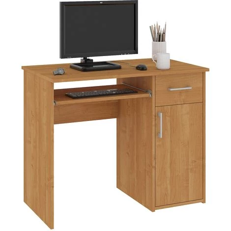 HUCOCO TORPE - Bureau Informatique Contemporain 90x74x50 Cm - Taille Compacte + Support Clavier + Tiroir - Table Ordinateur - Marron 3 HUCOCO TORPE - Bureau Informatique Contemporain 90x74x50 Cm - Taille Compacte + Support Clavier + Tiroir - Table Ordinateur - Marron