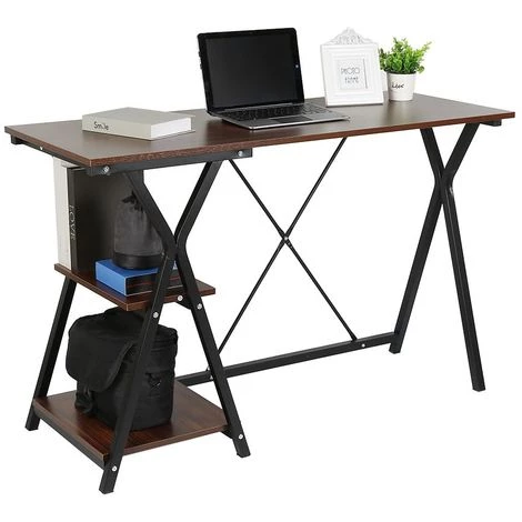 OOBEST Bureau Informatique Meuble De Rangement De Bibliothèque Structure En Métal 7 OOBEST Bureau Informatique Meuble De Rangement De Bibliothèque Structure En Métal – Image 5