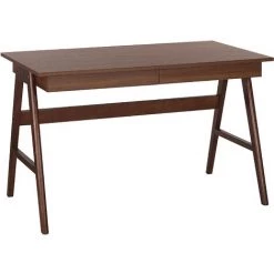 BELIANI Bureau En Bois Foncé 120 X 70 Cm Avec 2 Tiroirs - Bois Foncé