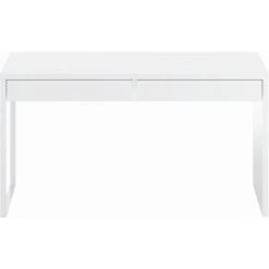 CAESAROO Bureau 138x50 Cm Blanc Mat Avec Deux Tiroirs | Blanc -France Bureau Soldes 2022 16625345 4