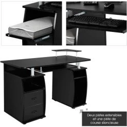COSTWAY Table De Bureau Pour Ordinateur PC Avec Tablette Imprimante, Tablette à Clavier, 2 Tiroirs Et Plate-forme De Moniteur 9 COSTWAY Table De Bureau Pour Ordinateur PC Avec Tablette Imprimante, Tablette à Clavier, 2 Tiroirs Et Plate-forme De Moniteur -France Bureau Soldes 2022 16894872 3