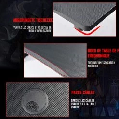 COSTWAY Bureau Gaming,Bureau De Jeu Pour Gamer Avec 1 Porte-écouteurs,1 Porte-gobelet,2 Crochets,1 Tapis De Souris 123 X 60 X 76CM 10 COSTWAY Bureau Gaming,Bureau De Jeu Pour Gamer Avec 1 Porte-écouteurs,1 Porte-gobelet,2 Crochets,1 Tapis De Souris 123 X 60 X 76CM -France Bureau Soldes 2022 16894926 4