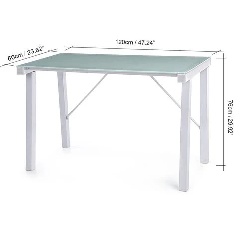 INTEROUGE Bureau En Verre Trempé Moderne, Bureau Informatique, Poste De Travail Blanc 4 INTEROUGE Bureau En Verre Trempé Moderne, Bureau Informatique, Poste De Travail Blanc – Image 2