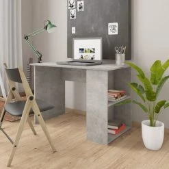 Bureau Aggloméré 110x60x73 Cm Gris Béton VidaXL