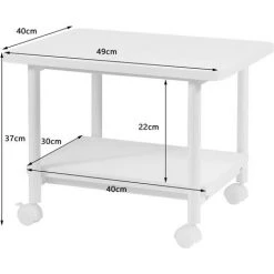 COSTWAY Support D'Imprimante à Roulette à 2 Niveaux, Etagère Rangement à Multi-Fonction Pour Maison,Bureau Blanc -France Bureau Soldes 2022 17063651 5