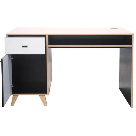 CONCEPT-USINE Bureau En Bois Avec Tiroir Et Placard LEIRA - Blanc 5 CONCEPT-USINE Bureau En Bois Avec Tiroir Et Placard LEIRA - Blanc – Image 3