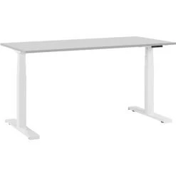 BELIANI Bureau Réglable électrique / Gris Et Blanc 160 X 72 Cm - Gris