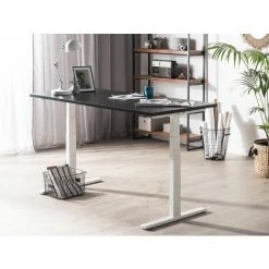 BELIANI Table à Hauteur Ajustable En Acier Noir - Noir -France Bureau Soldes 2022 17886846 2
