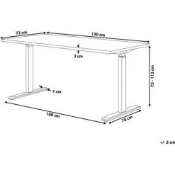 BELIANI Table à Hauteur Ajustable En Acier Bois Foncé - Bois Foncé 7 BELIANI Table à Hauteur Ajustable En Acier Bois Foncé - Bois Foncé -France Bureau Soldes 2022 17886853 3