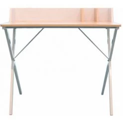 ALTOBUY BADIE - Bureau Plateau Effet Bois Et Piètement Blanc - Marron Clair -France Bureau Soldes 2022 18200161 3