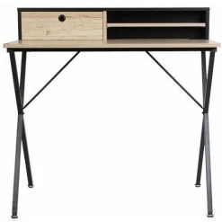 ALTOBUY CAHILL - Bureau Multi-Rangement Effet Bois Et Noir - Marron Clair 10 ALTOBUY CAHILL - Bureau Multi-Rangement Effet Bois Et Noir - Marron Clair -France Bureau Soldes 2022 18200163 4