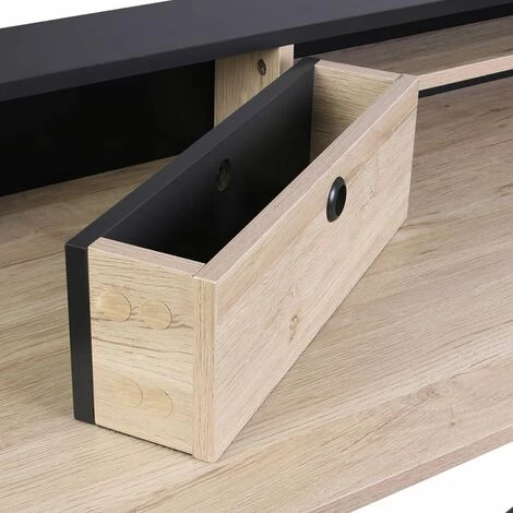 ALTOBUY CAHILL - Bureau Multi-Rangement Effet Bois Et Noir - Marron Clair 7 ALTOBUY CAHILL - Bureau Multi-Rangement Effet Bois Et Noir - Marron Clair – Image 5